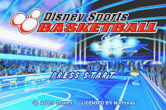 Disney Sports Basketball title screen for GameBoy Advance